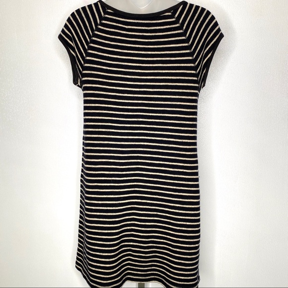 FREE PEOPLE Black Ivory Striped Wool Dress Size S - Picture 7 of 7
